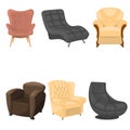 Armchairs vector collection