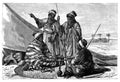 Armed Berber Tuareg Men.History and Culture of North Africa. Antique Vintage Illustration. 19th Century