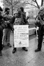 Armed Demonstrator Holds a Sign at the Ohio Statehouse Ahead of Biden`s Inauguration