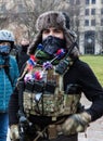 Armed Demonstrator at the Ohio Statehouse Wears Boogaloo Bois Symbols