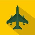 Armed fighter jet icon, flat style Royalty Free Stock Photo