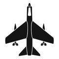 Armed fighter jet icon, simple style