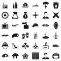 Armed force icons set, simple style Royalty Free Stock Photo