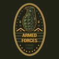 Armed forces colorful label vintage