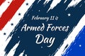 Armed Forces Day patriotic brush strokes design with colorful shapes, stars and typography Royalty Free Stock Photo