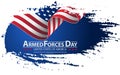 Armed forces day template poster design. Vector illustration background for Armed forces day. Royalty Free Stock Photo