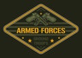 Armed forces emblem colorful vintage