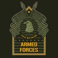 Armed forces logotype colorful vintage