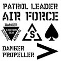 Armed forces stencil sign collection