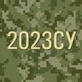 2023 Armed Forces of Ukraine logo on texture pixel camouflage