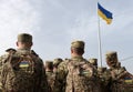 Armed Forces of Ukraine. Ukrainian soldier. Ukrainian in army. Ukrainian flag on military uniform