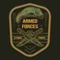 Armed forces vintage colorful label Royalty Free Stock Photo