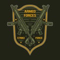 Armed forces vintage element colorful