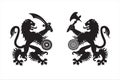 Armed Heraldic Lions