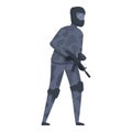 Armed paintball player icon cartoon vector. Combat helmet Royalty Free Stock Photo