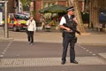 Armed police officer High Street Kensington London