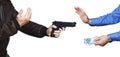 Armed robbery background Royalty Free Stock Photo