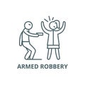 Armed robbery line icon, vector. Armed robbery outline sign, concept symbol, flat illustration Royalty Free Stock Photo