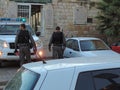 Armed security men at the gate of Al-Aqsa mosque, Jerusalem