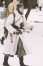 Armed Wehrmacht soldier in winter camouflage