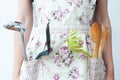Armed woman cook Royalty Free Stock Photo