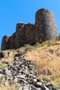 Armenia, Amberd, September 2022. Defensive structure with a tower on the mountain.