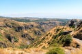 Armenia, Amberd, September 2022. Mountain gorge and Armenian church of the 11th century. Royalty Free Stock Photo