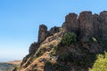 Armenia, Amberd, September 2022. Tourists among the ruins of an old Armenian fortress. Royalty Free Stock Photo