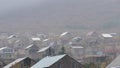 Armenia, Aragatsotn Province village with frog over the mountain