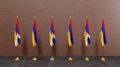 Armenia and Artsakh flags. flag Armenia and Artsakh, Summit concept, 3D work and 3D image