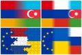 Armenia azerbaijan russia eu netherlands ukraine flags