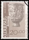 ARMENIA - CIRCA 1993: A stamp printed in Armenia shows Silver Cup, 3rd millennium BC, Karashamb, circa 1993.