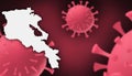 Armenia corona virus update with map on corona virus background,report new case,total deaths,new deaths,serious critical,active