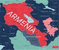 Armenia country detailed editable map