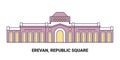 Armenia, Erevan, Republic Square, travel landmark vector illustration