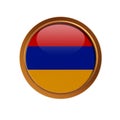 Armenia flag in the golden frame