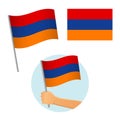 armenia flag in hand