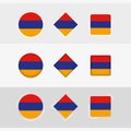 Armenia flag icons set, vector flag of Armenia