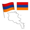 armenia flag and map