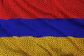 Armenia flag printed on a polyester nylon sportswear mesh fabric