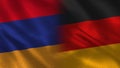 Armenia and Germany Realistic Half Flags Together