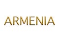 Armenia golden letters, symbol on white background, 3D illustration