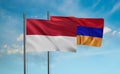 Armenia and Indonesia and Bali island flag