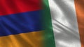 Armenia and Ireland Realistic Half Flags Together