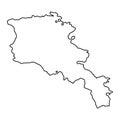 Armenia map of black contour curves on white background of vector illustration