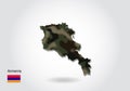 Armenia map with camouflage pattern, Forest / green texture in map. Military concept for army, soldier and war. coat of arms, flag