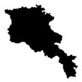 Armenia map silhouette vector illustration