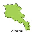 Armenia map - simple hand drawn stylized concept with sketch black line outline contour map. country border silhouette