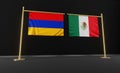 Armenia and Mexico flags. Armenia and Mexico flag. Armenia and Mexico negotiations. 3D work and 3D image Royalty Free Stock Photo