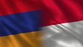 Armenia and Monaco Half Flags Together
